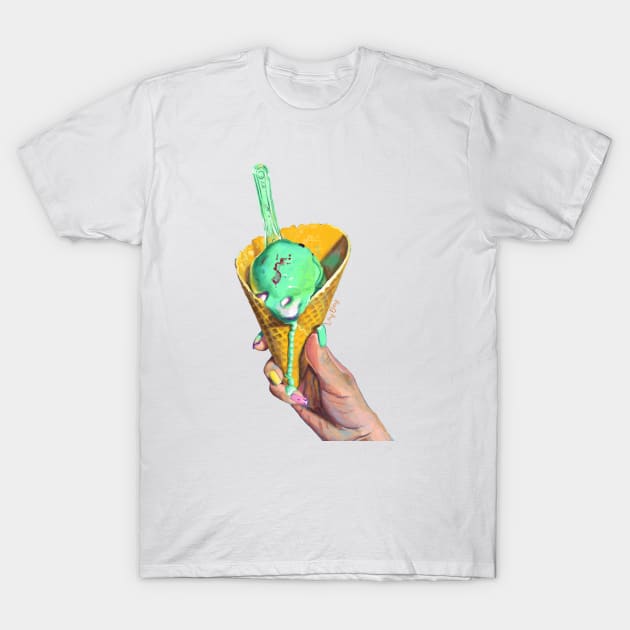 Melting Ice Cream T-Shirt by VeryBerry